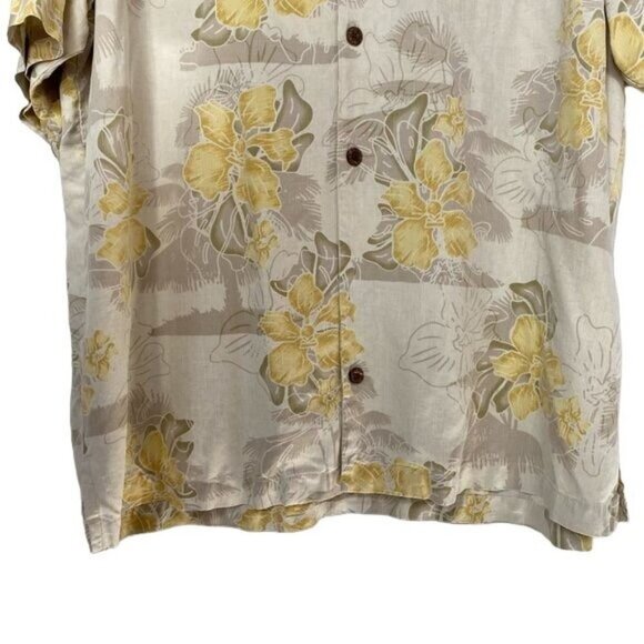 Vintage Tommy Bahama Hawaiian Style Button Down Yellow Floral Shirt Size XL - Picture 4 of 11